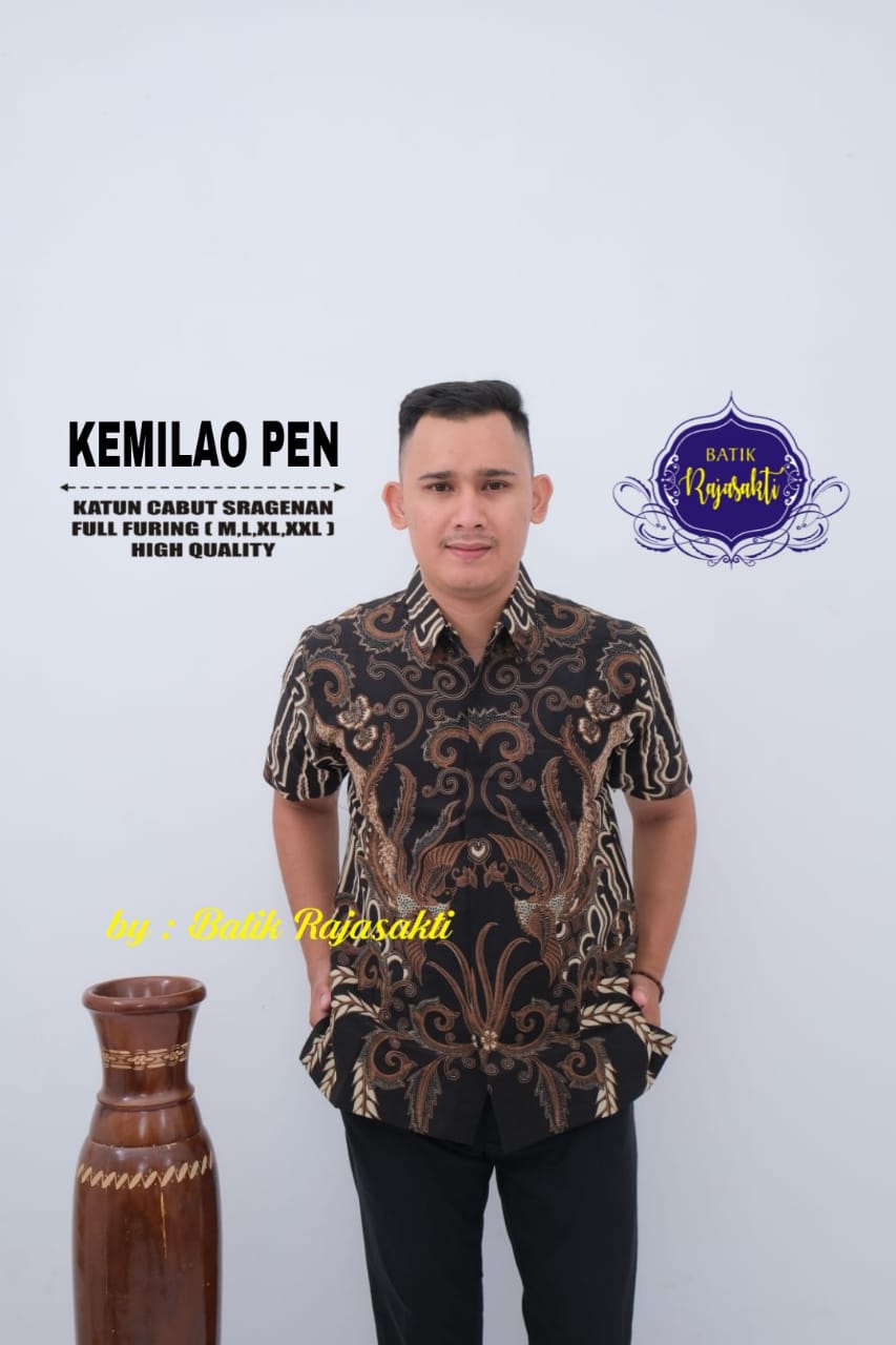cover-KEMILAO Kemeja Batik Pria Solo Lengan PENDEK Lapis Furing BY RAJASAKTI-1