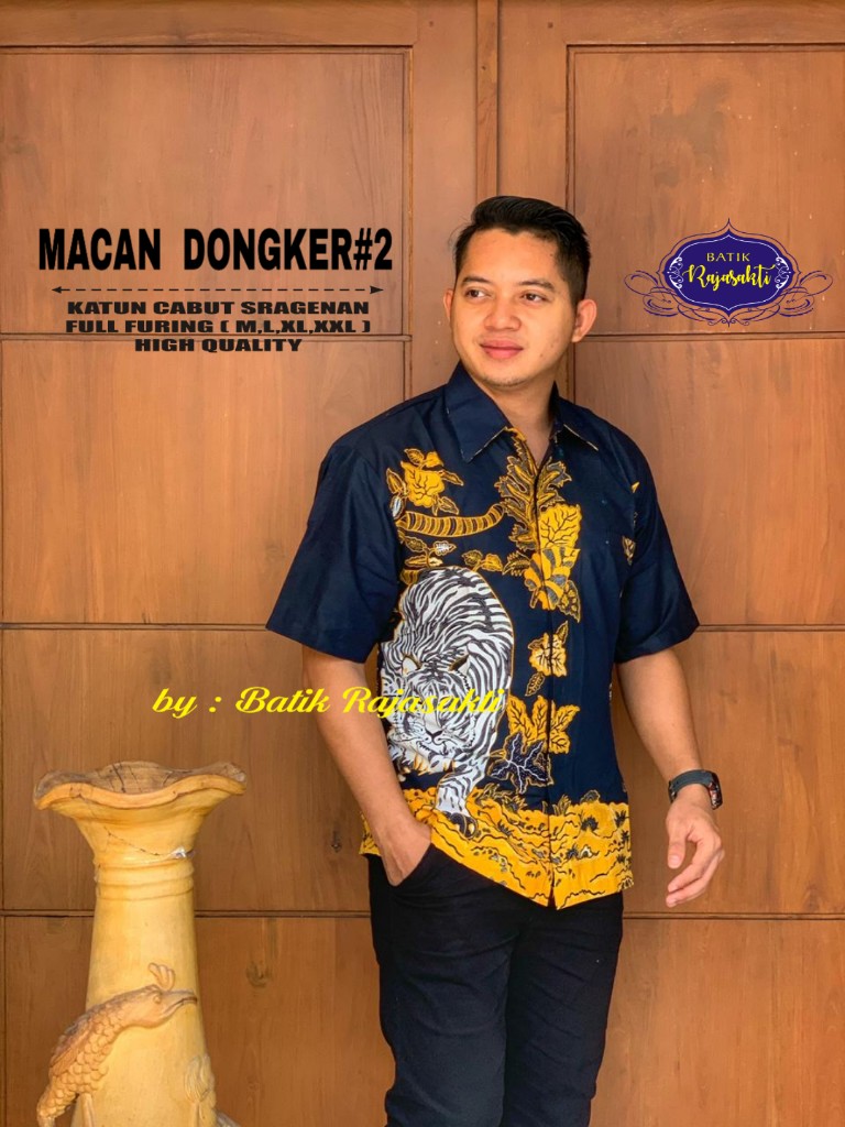cover-MACAN DONGKER 2 Kemeja Batik Pria Solo Lengan PENDEK Lapis Furing BY RAJASAKTI-1