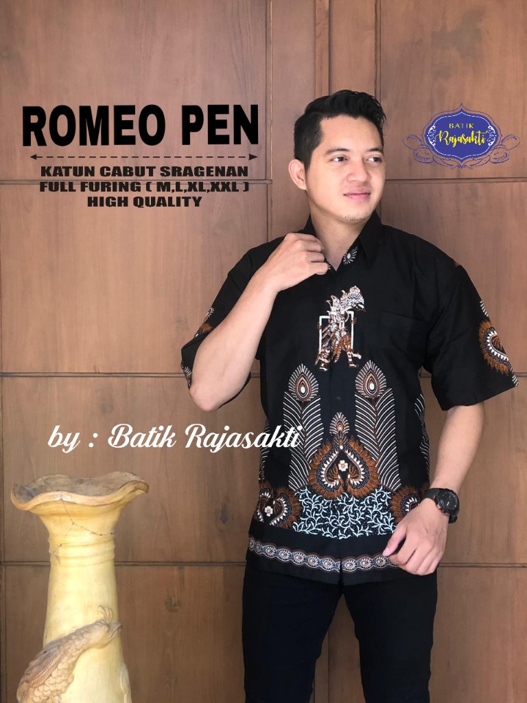 cover-ROMEO Kemeja Batik Pria Solo Lengan PENDEK Lapis Furing BY RAJASAKTI-1