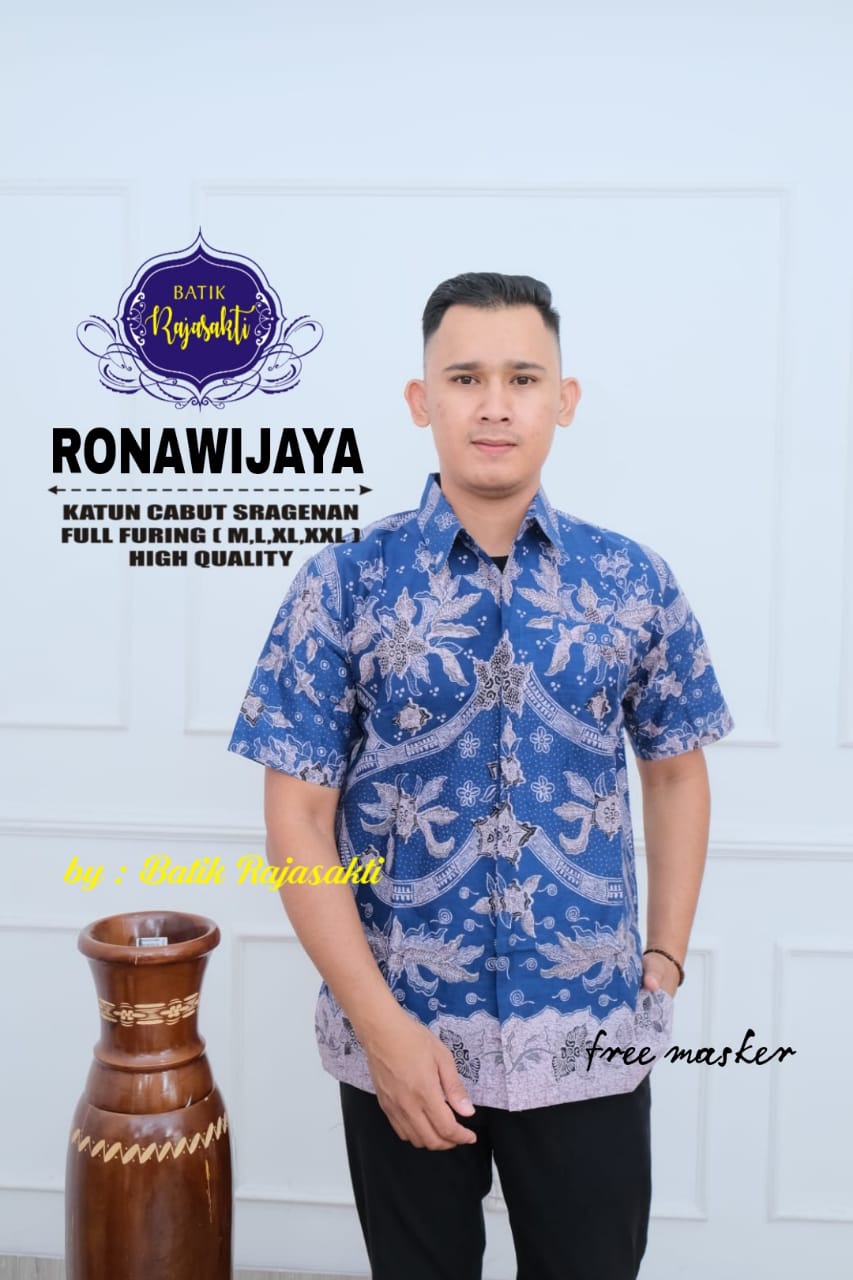 cover-RONAWIJAYA Kemeja Batik Pria Solo Lengan PENDEK Lapis Furing BY RAJASAKTI-1