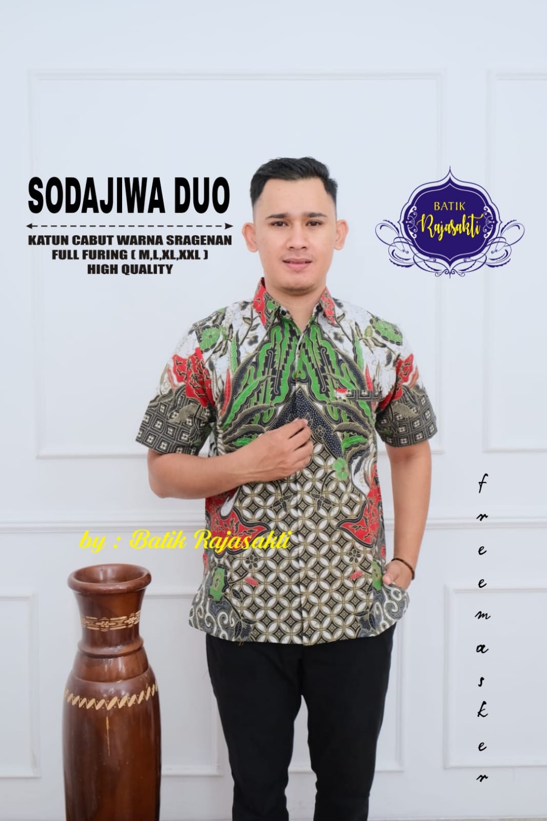 cover-SODAJIWA DUO Kemeja Batik Pria Solo Lengan PENDEK Lapis Furing BY RAJASAKTI-1
