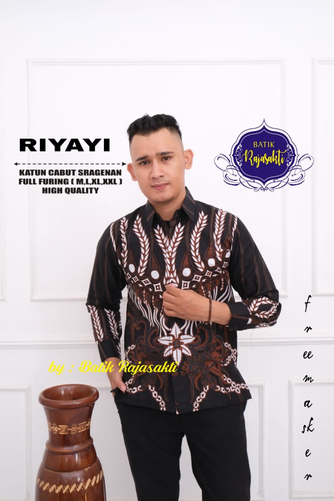 cover-RIYAYI Kemeja Batik Pria Solo Lengan PANJANG Lapis Furing BY RAJASAKTI-1