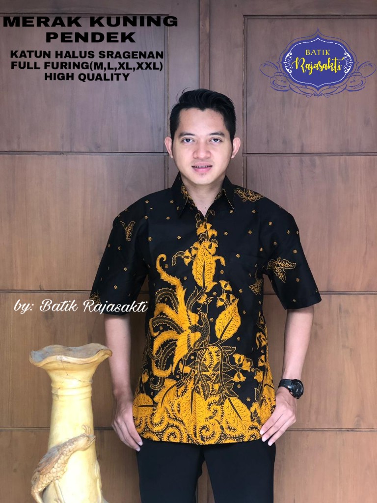 cover-MERAK KUNING Kemeja Batik Pria Solo Lengan PENDEK Lapis Furing BY RAJASAKTI-1