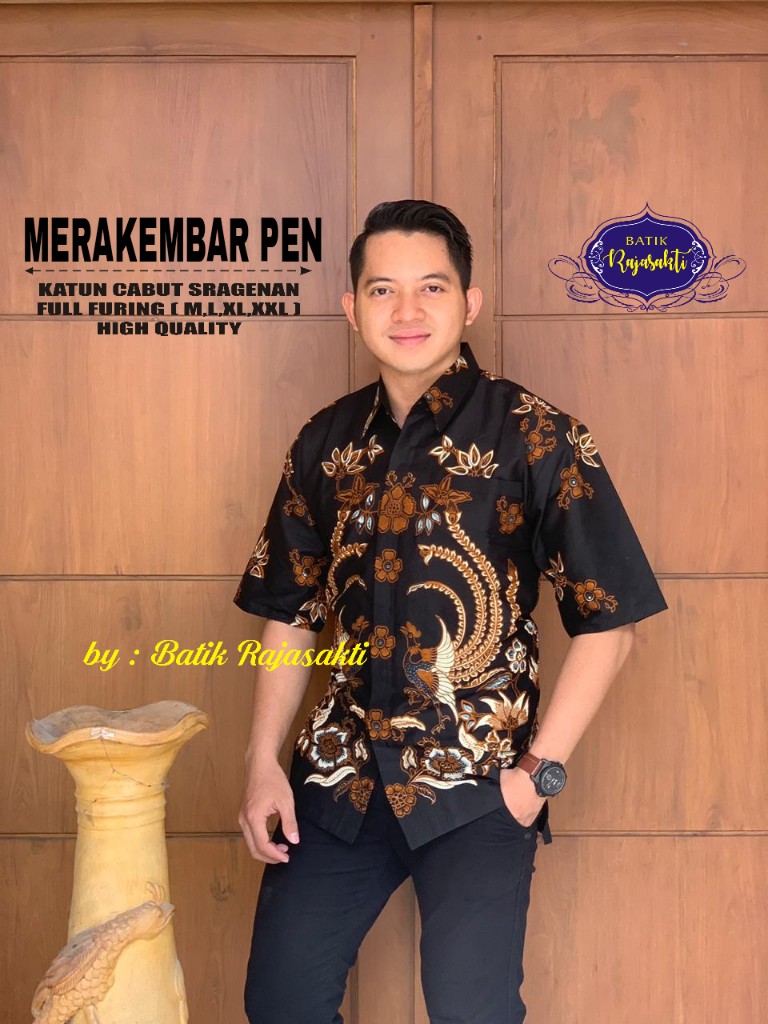 cover-MERAK KEMBAR PEN Kemeja Batik Pria Solo Lengan PENDEK Lapis Furing BY RAJASAKTI-1