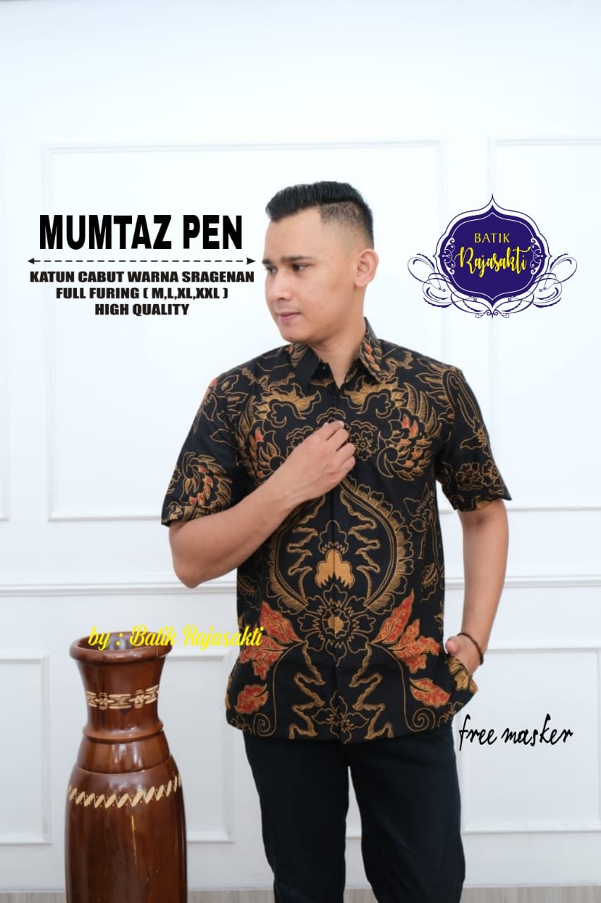 cover-MUMTAZ Kemeja Batik Pria Solo Lengan PENDEK Lapis Furing BY RAJASAKTI-1