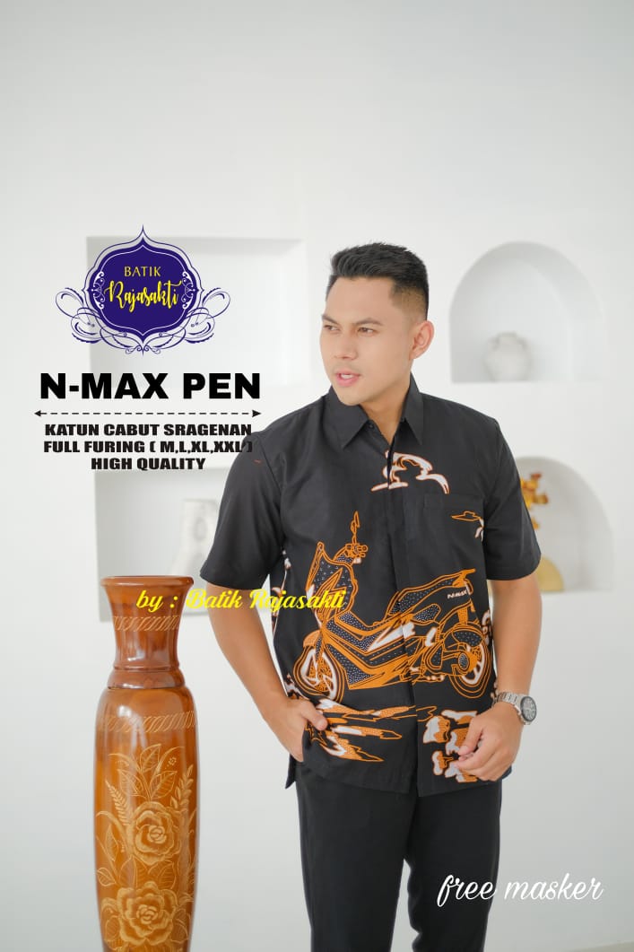 cover-N - MAX PEN Kemeja Batik Pria Solo Lengan PENDEK Lapis Furing BY RAJASAKTI-1