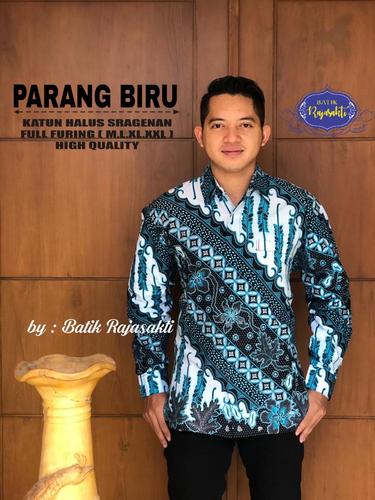 cover-PARANG BIRU Kemeja Batik Pria Solo Lengan PANJANG Lapis Furing BY RAJASAKTI-1