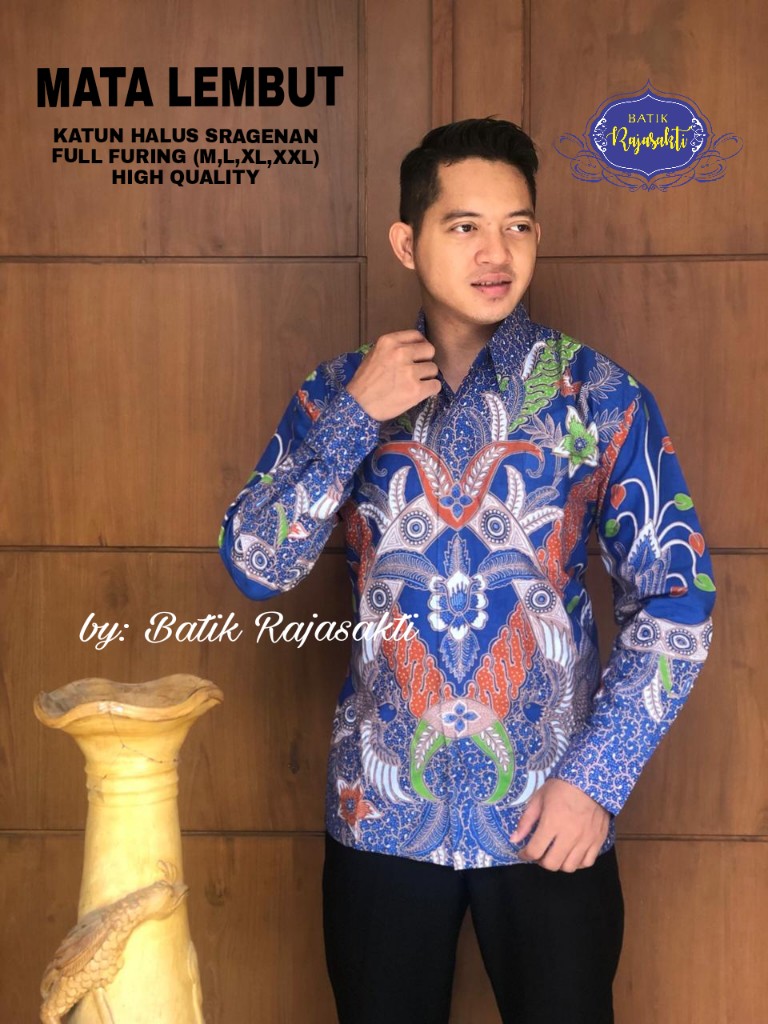 cover-MATA LEMBUT Kemeja Batik Pria Solo Lengan PANJANG Lapis Furing BY RAJASAKTI-1