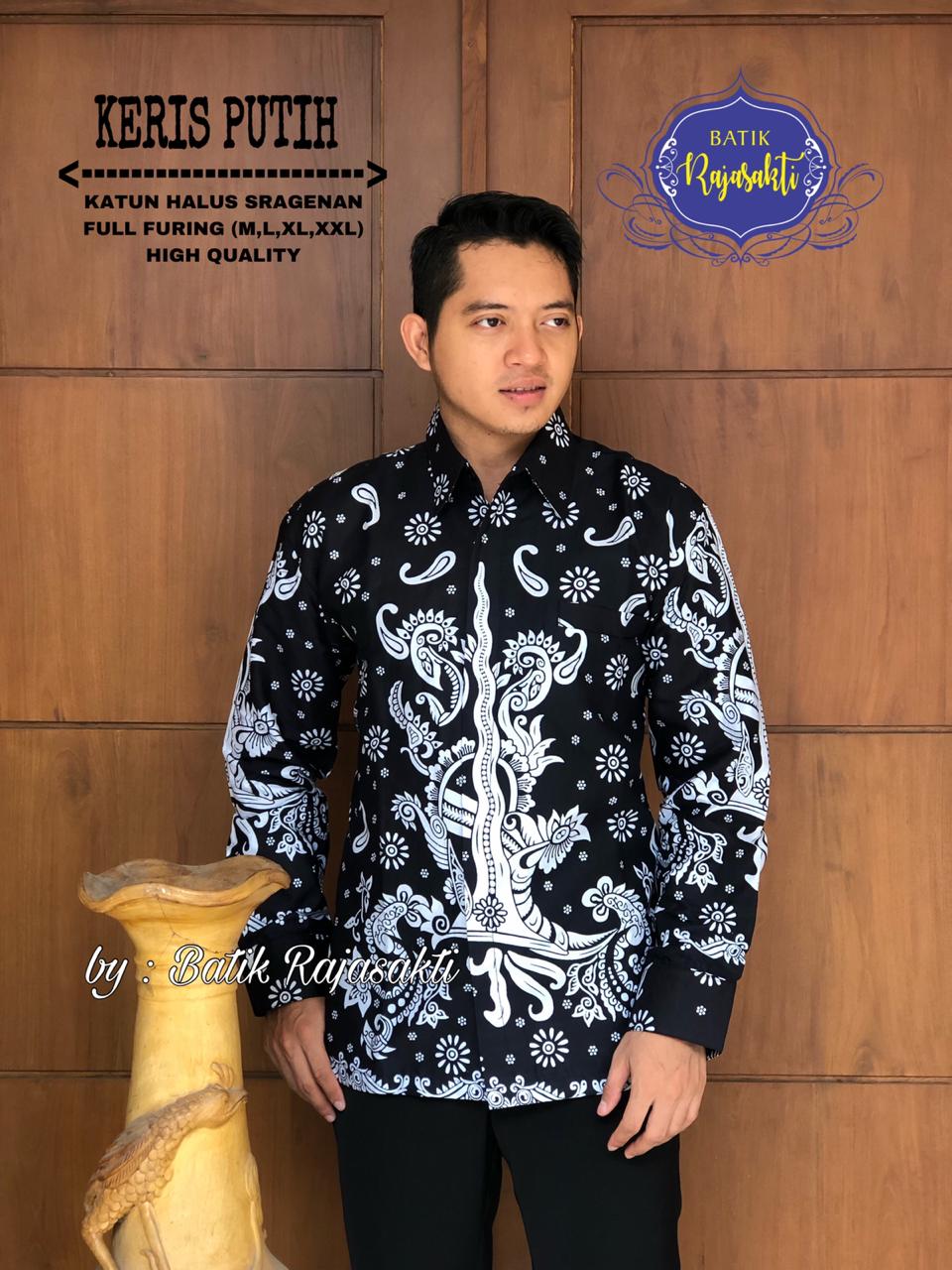 cover-KERIS PUTIH Kemeja Batik Pria Solo Lengan PANJANG Lapis Furing BY RAJASAKTI-1