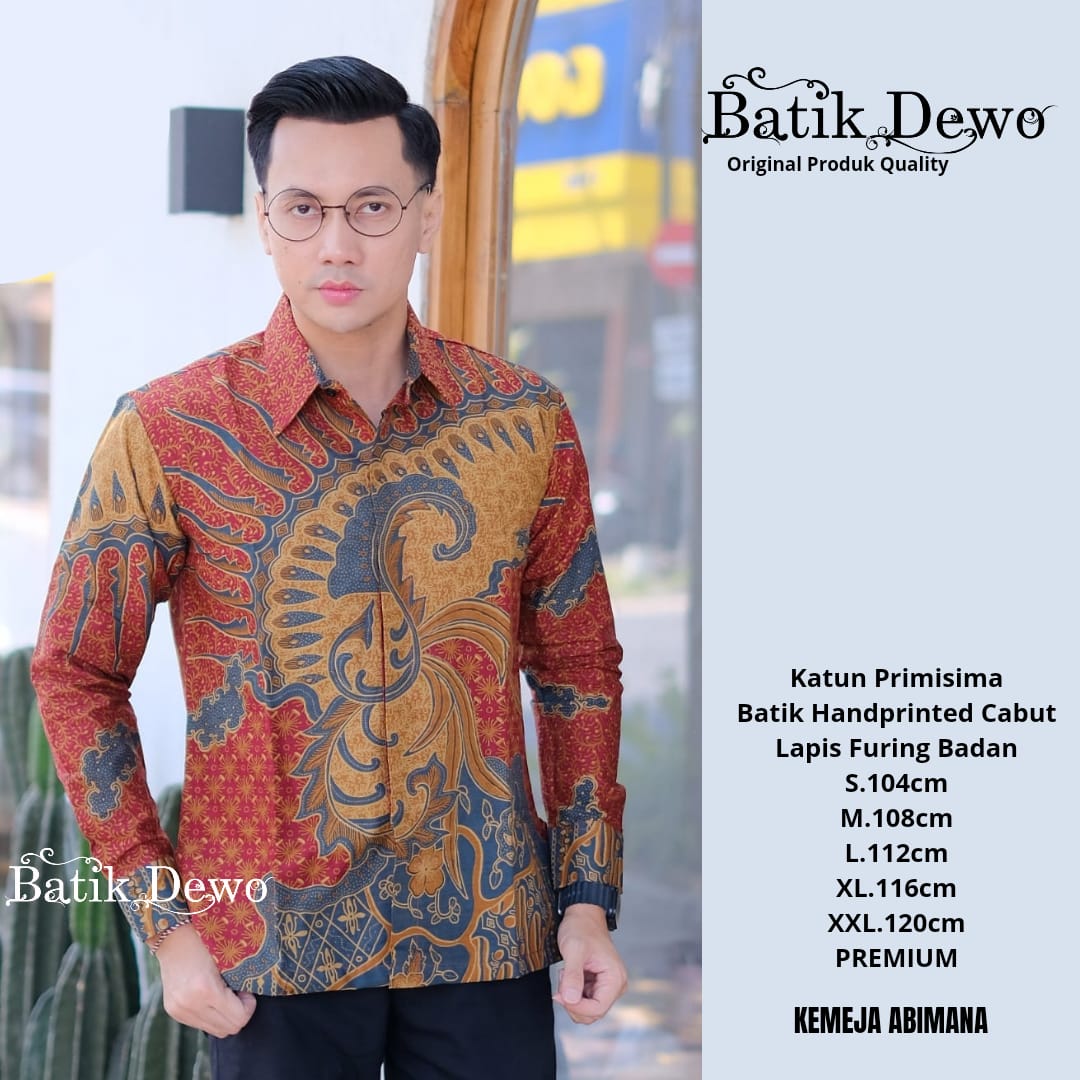 cover-ABIMANA Kemeja Batik Pria Solo Lengan PANJANG Lapis Furing BY DEWO-1