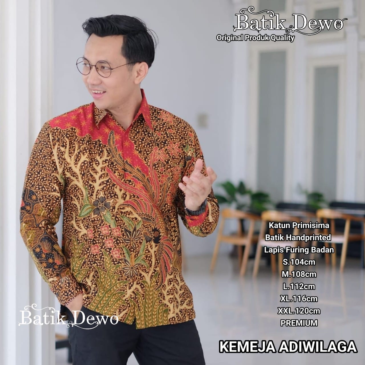 cover-ADIWILAGA Kemeja Batik Pria Solo Lengan PANJANG Lapis Furing BY DEWO-1