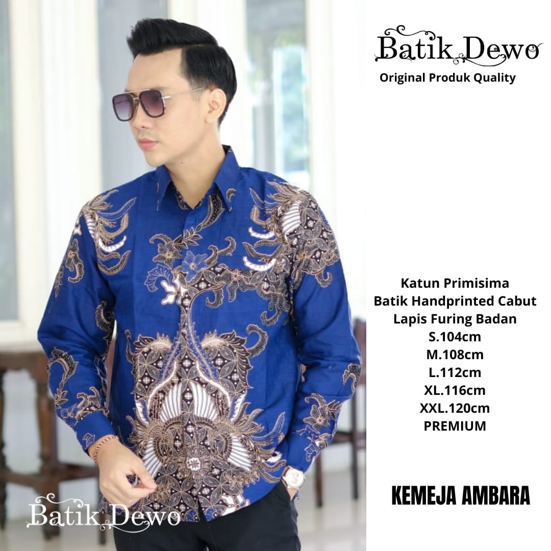 cover-AMBARA Kemeja Batik Pria Solo Lengan PANJANG Lapis Furing BY DEWO-1