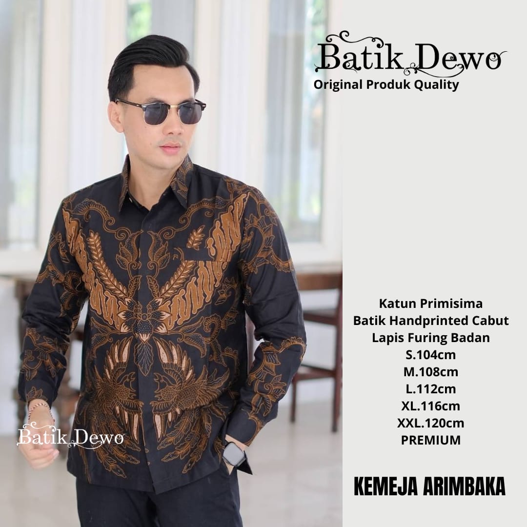 cover-ARIMBAKA SOGAN Kemeja Batik Pria Solo Lengan PANJANG Lapis Furing BY DEWO-1