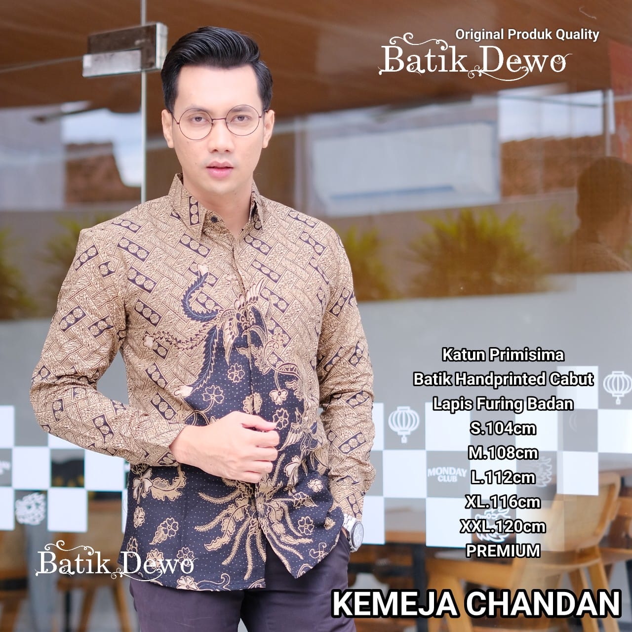 cover-CHANDAN Kemeja Batik Pria Solo Lengan PANJANG Lapis Furing BY DEWO-1
