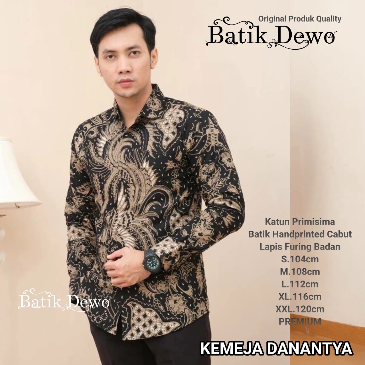 cover-DANANTYA  Kemeja Batik Pria Solo Lengan PANJANG Lapis Furing BY DEWO-1