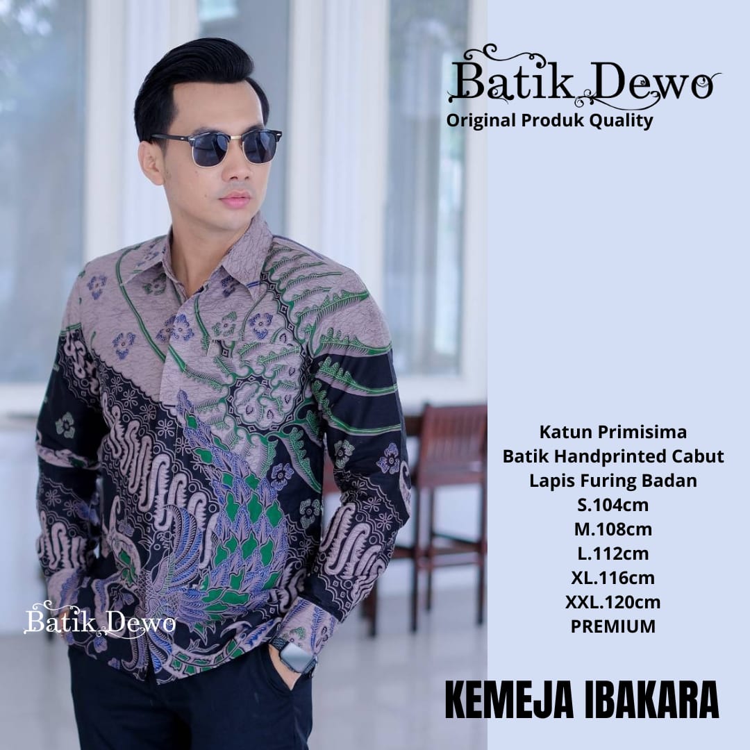 cover-IBAKARA Kemeja Batik Pria Solo Lengan PANJANG Lapis Furing BY DEWO-1