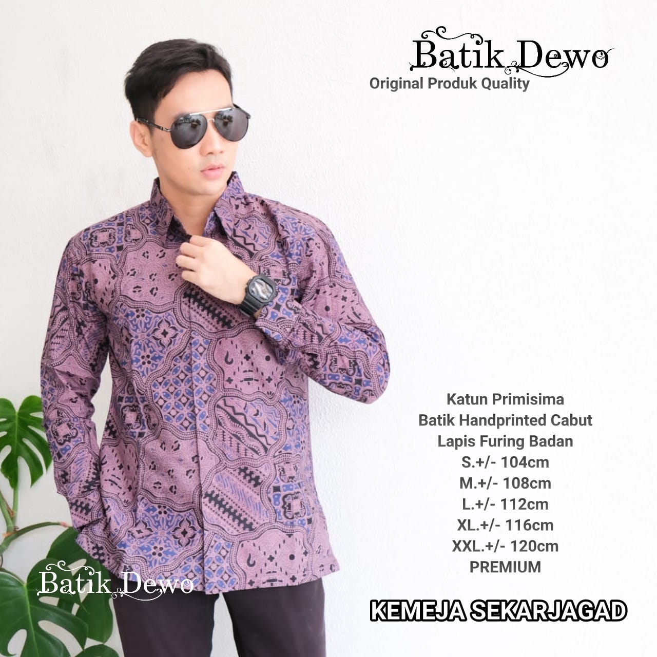 cover-SEKARJAGAD Kemeja Batik Pria Solo Lengan PANJANG Lapis Furing BY DEWO-1