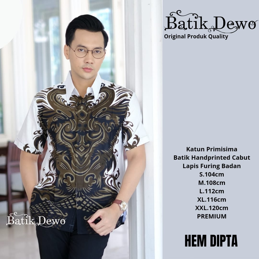 cover-DIPTA Kemeja Batik Pria Solo Lengan PENDEK Lapis Furing BY DEWO-1