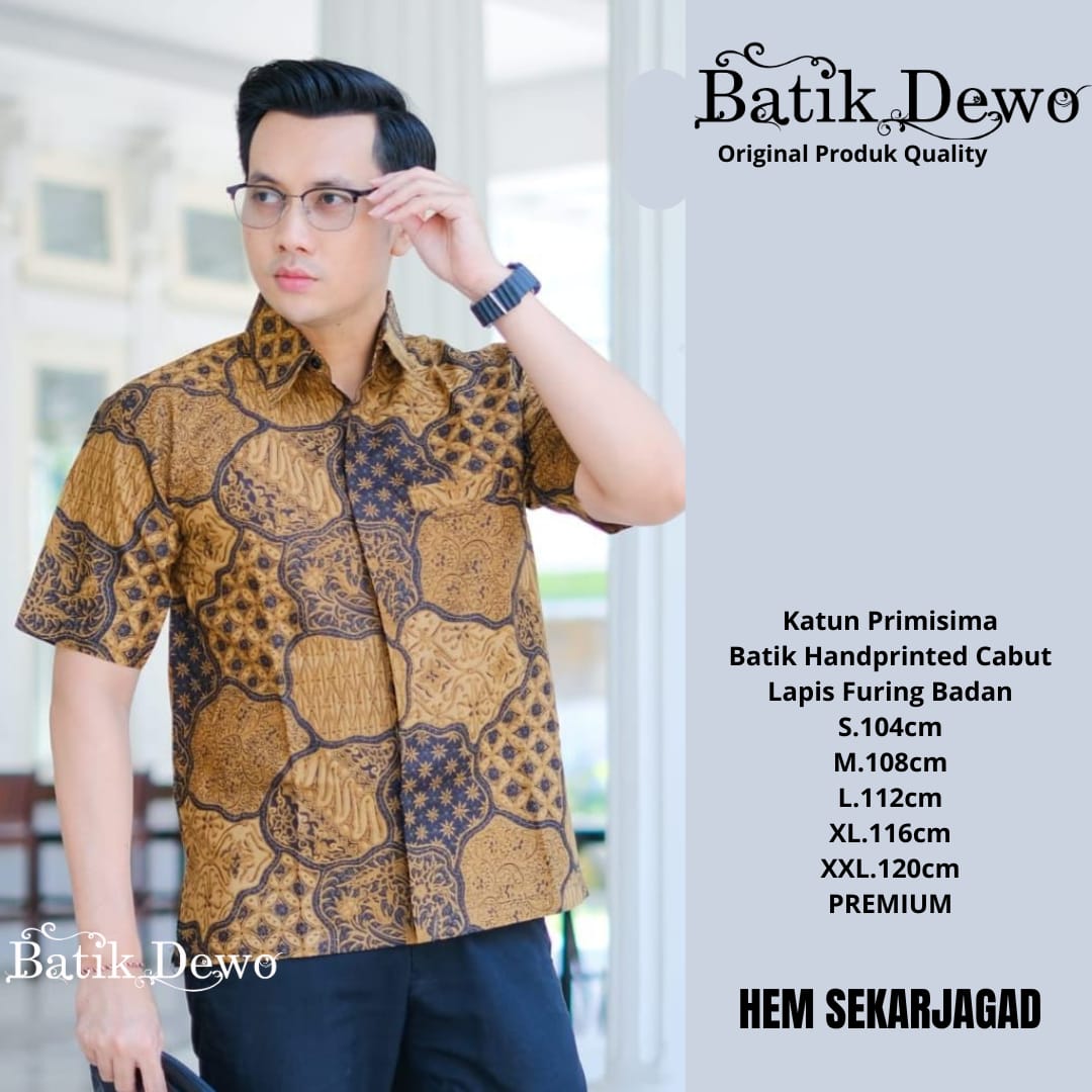 cover-SEKARJAGAD Kemeja Batik Pria Solo Lengan PENDEK Lapis Furing BY DEWO-1