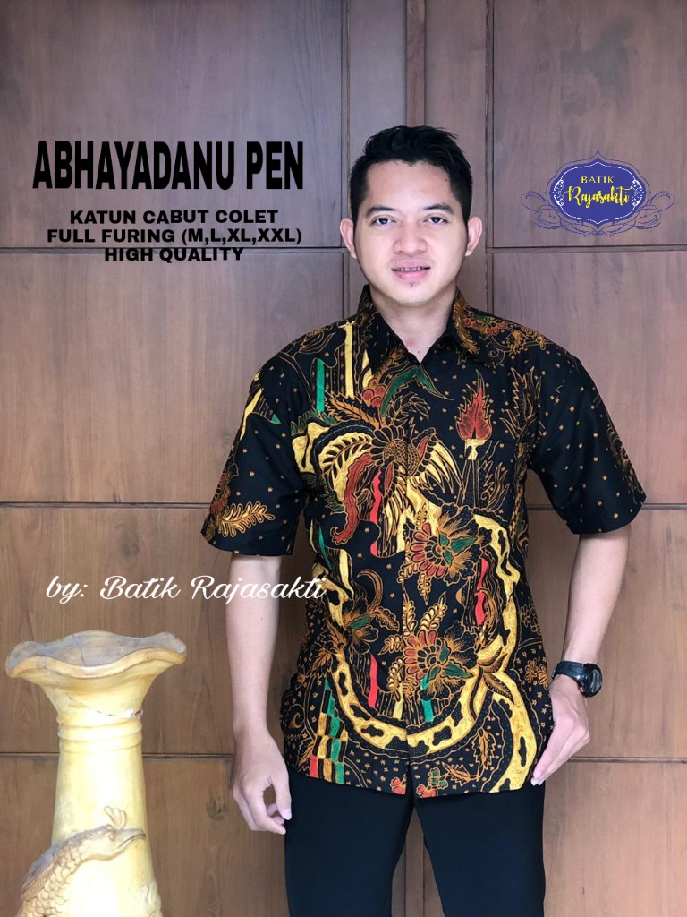 cover-ABHAYADANU PEN Kemeja Batik Pria Solo Lengan Pendek Lapis Furing BY RAJASAKTI-1