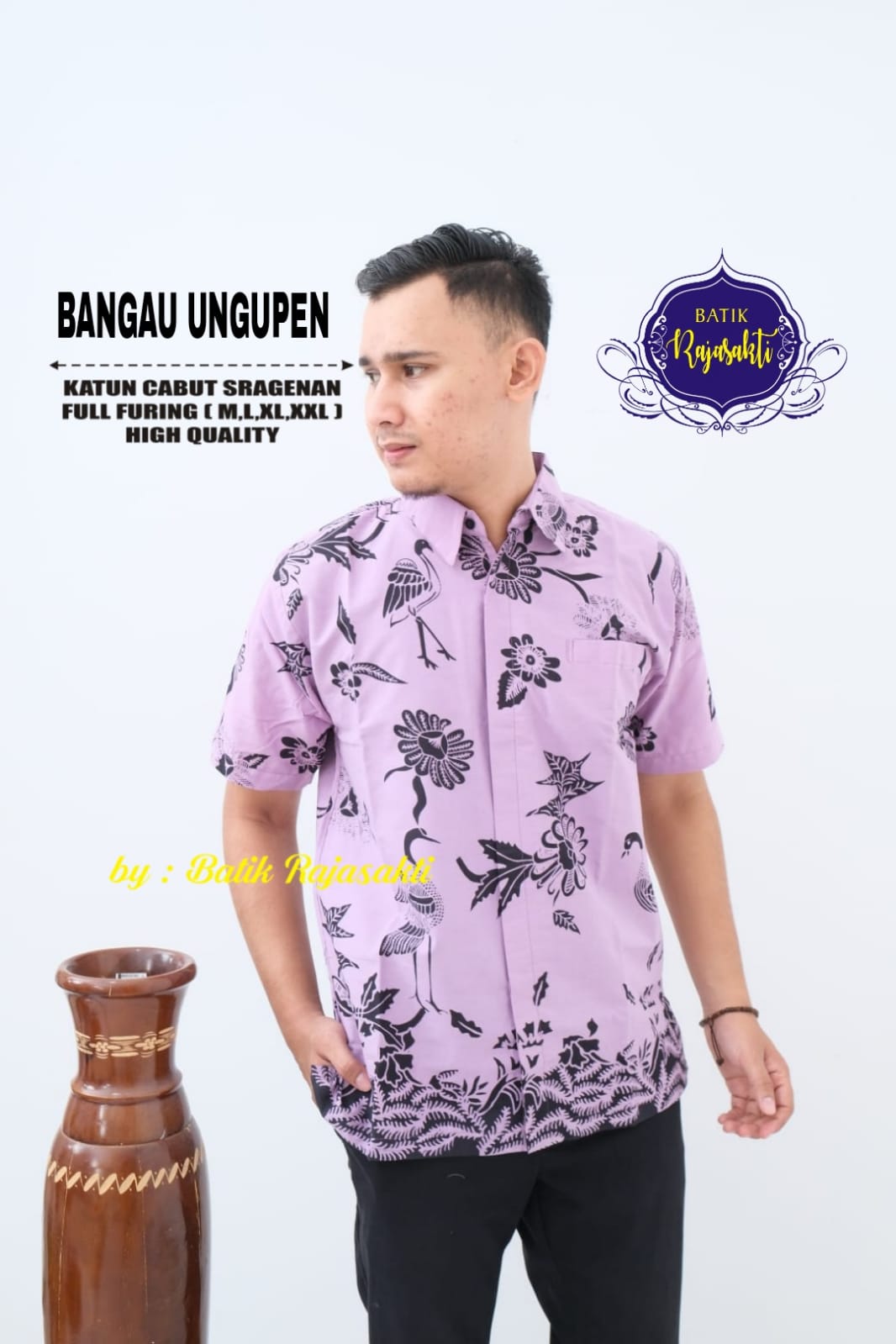 cover-BANGAU UNGUPEN Kemeja Batik Pria Solo Lengan Pendek Lapis Furing BY RAJASAKTI-1