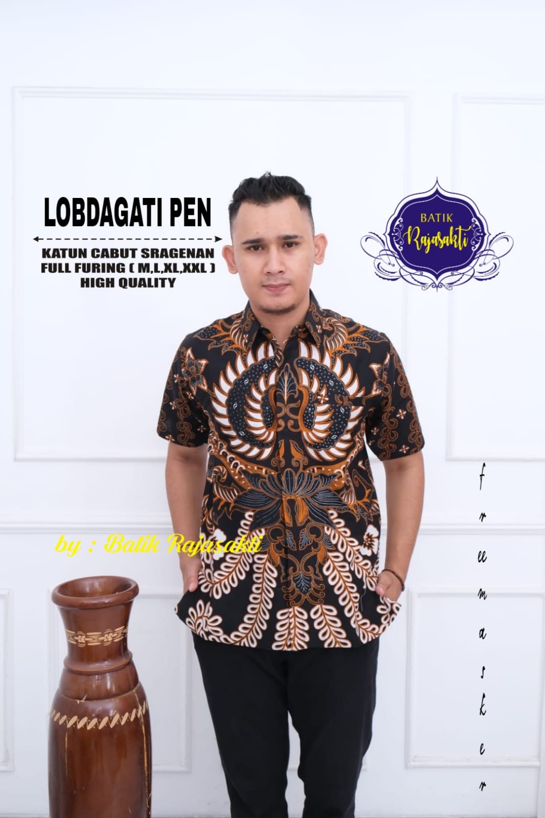 cover-LOBDAGATI PEN Kemeja Batik Pria Solo Lengan Pendek Lapis Furing BY RAJASAKTI-1