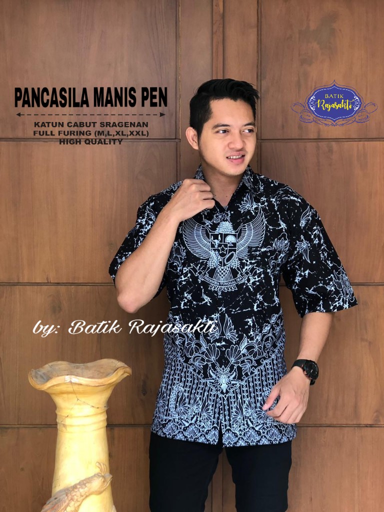 cover-PANCASILA MANIS PEN Kemeja Batik Pria Solo Lengan Pendek Lapis Furing BY RAJASAKTI-1