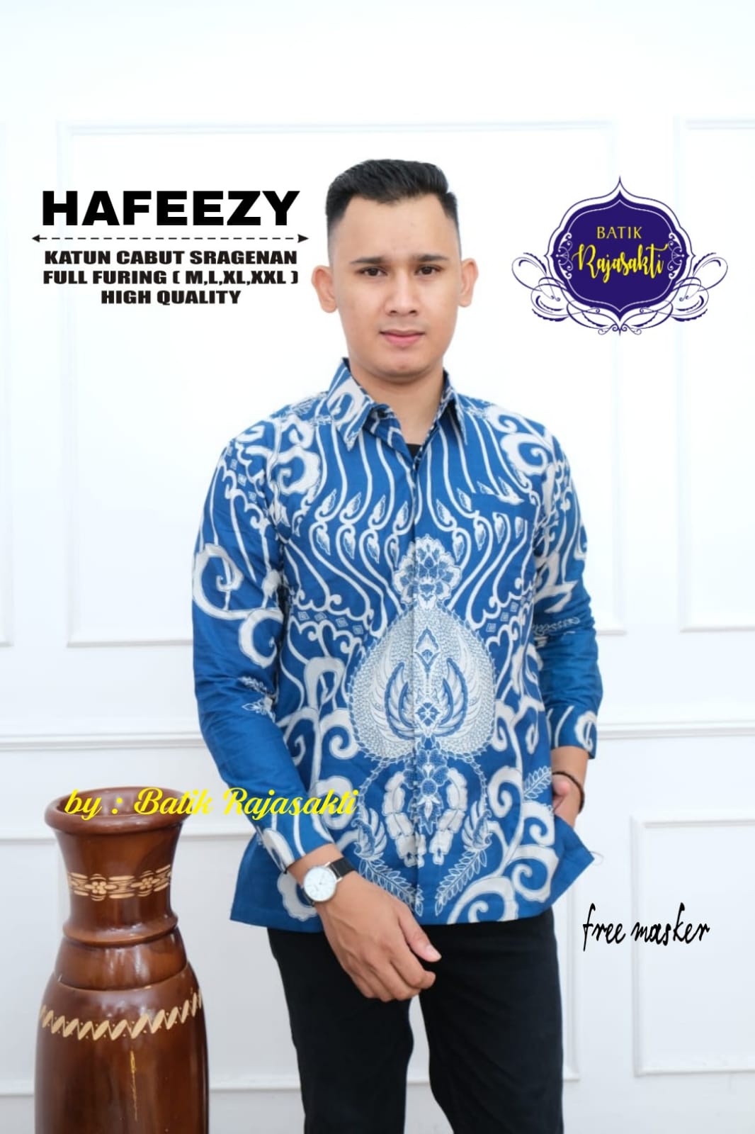cover-HAFEEZY Kemeja Batik Pria Solo Lengan Panjang Lapis Furing BY RAJASAKTI-1