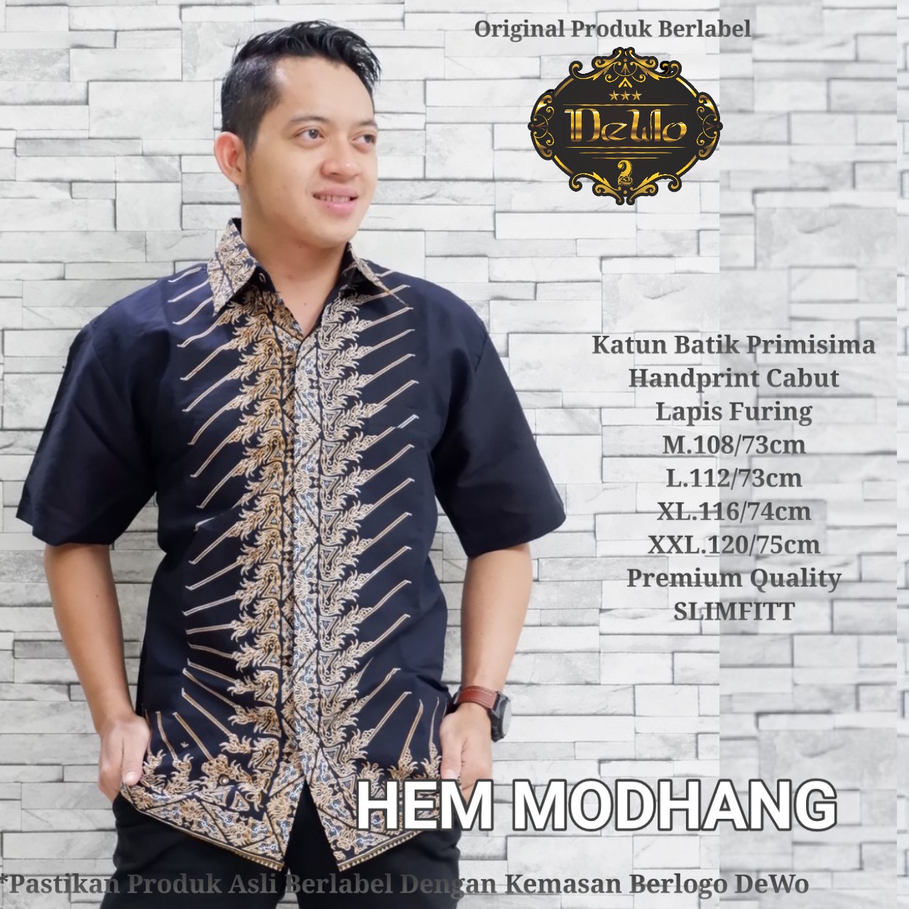 cover-MODHANG Kemeja Batik Pria Solo Lengan Pendek Lapis Furing BY DEWO-1