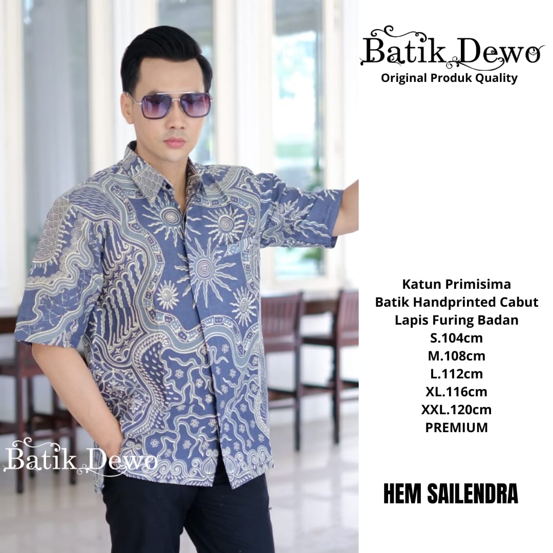 cover-SAILENDRA Kemeja Batik Pria Solo Lengan Pendek Lapis Furing BY DEWO-1