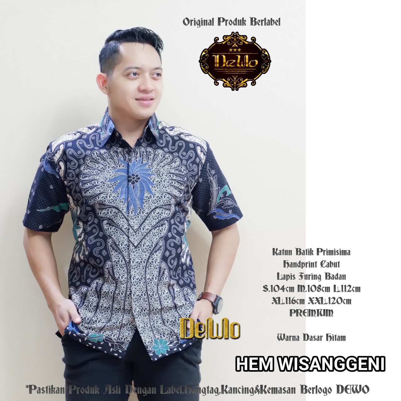 cover-WISANGGENI 2 Kemeja Batik Pria Solo Lengan Pendek Lapis Furing BY DEWO-1