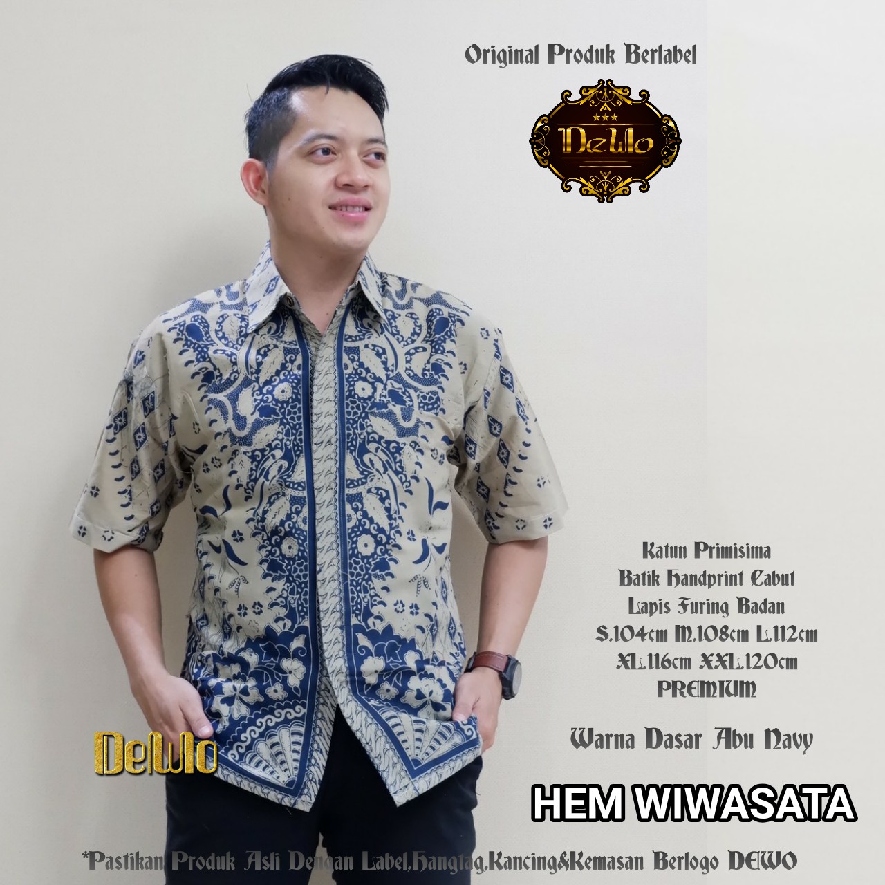 cover-WIWASATA Kemeja Batik Pria Solo Lengan Pendek Lapis Furing BY DEWO-1