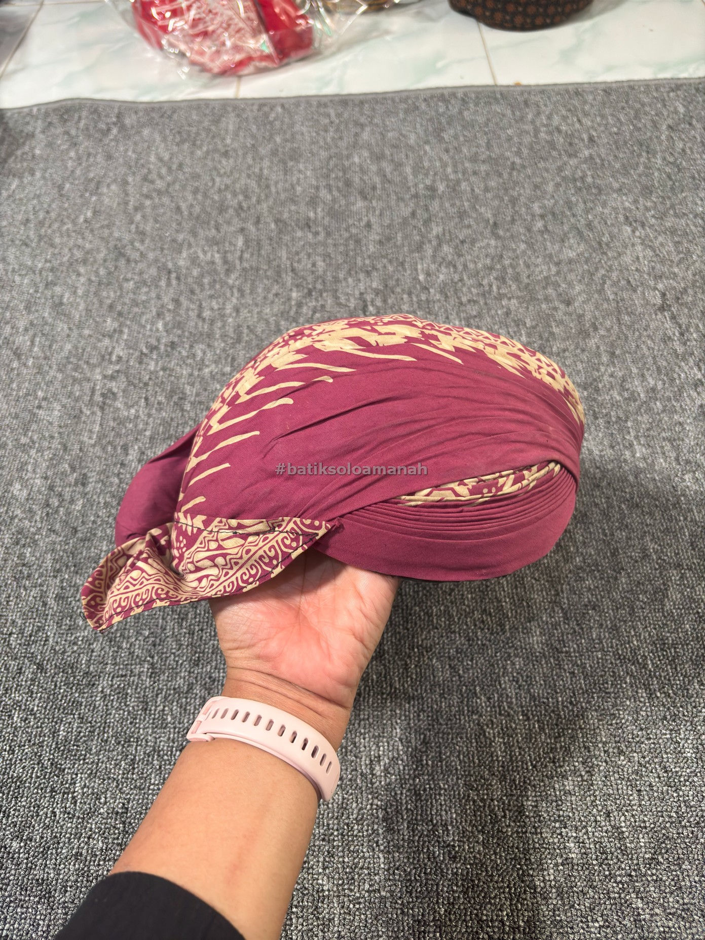 img-BLANGKON JOGJA PINK PREMIUM DEWASA BATIKSOLOAMANAH MATARAM KUMITIR-4