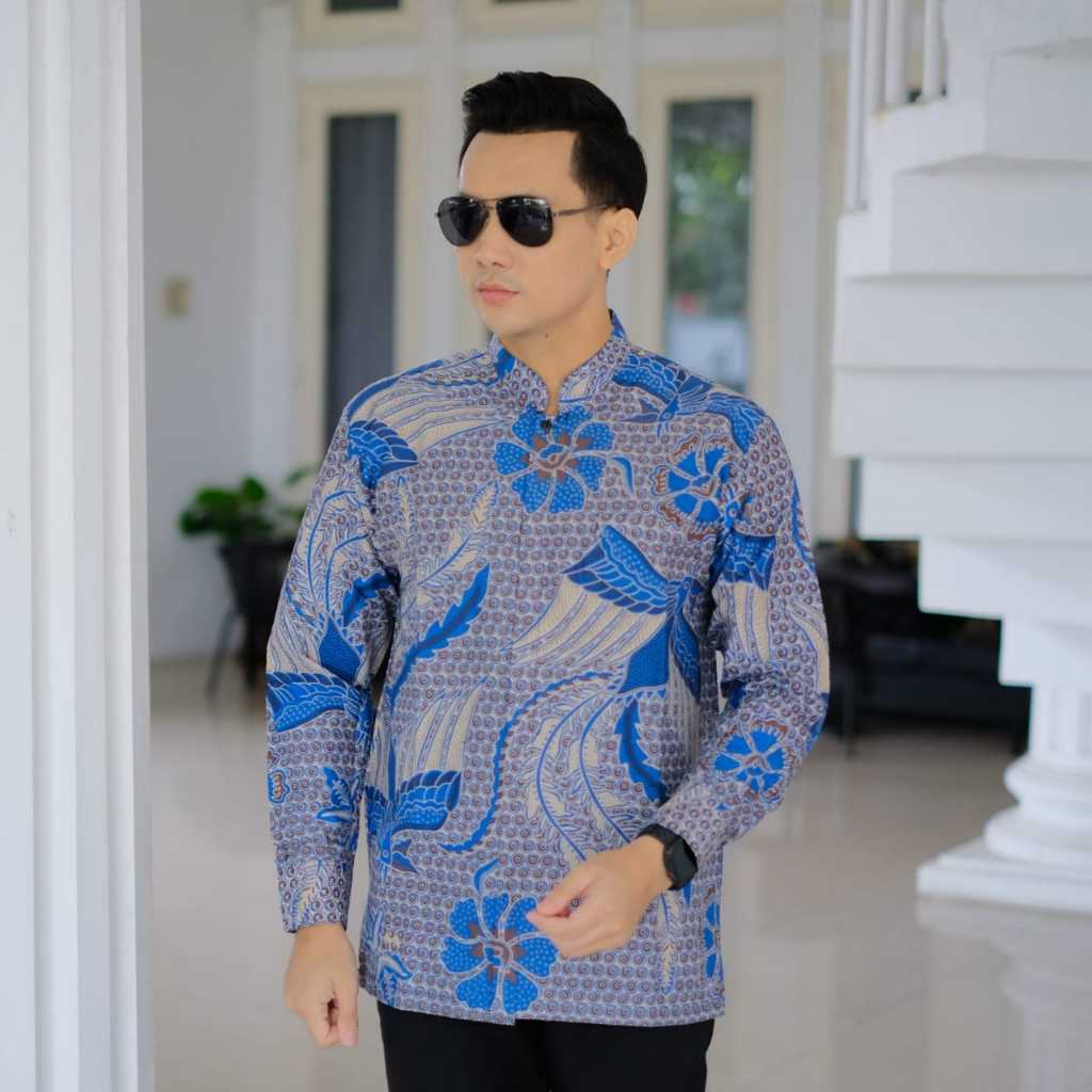 cover-KOKO PEKSI KEMBAR BIRU Kemeja Batik Pria Solo Lengan Panjang Lapis Furing By BATIKSOLOAMANAH-1